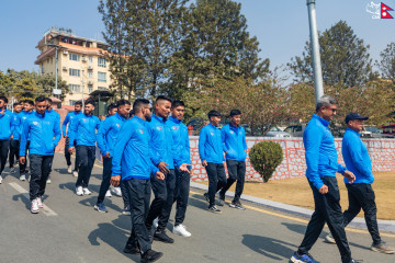 लिग टुः त्रिदेशीय सिरिज खेल्ने नेपाली टोली यूएई प्रस्थान